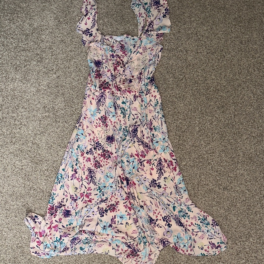 Socialite Floral Midi Dress - Pink and Blue